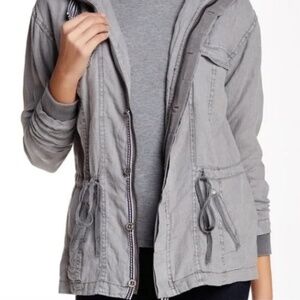 Michael Stars Gray 100% Linen Utility Anorak Jacket - XS